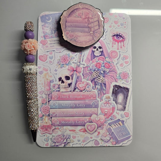 Morally grey pastel gothic Kindle insert designed for clear case accessory
