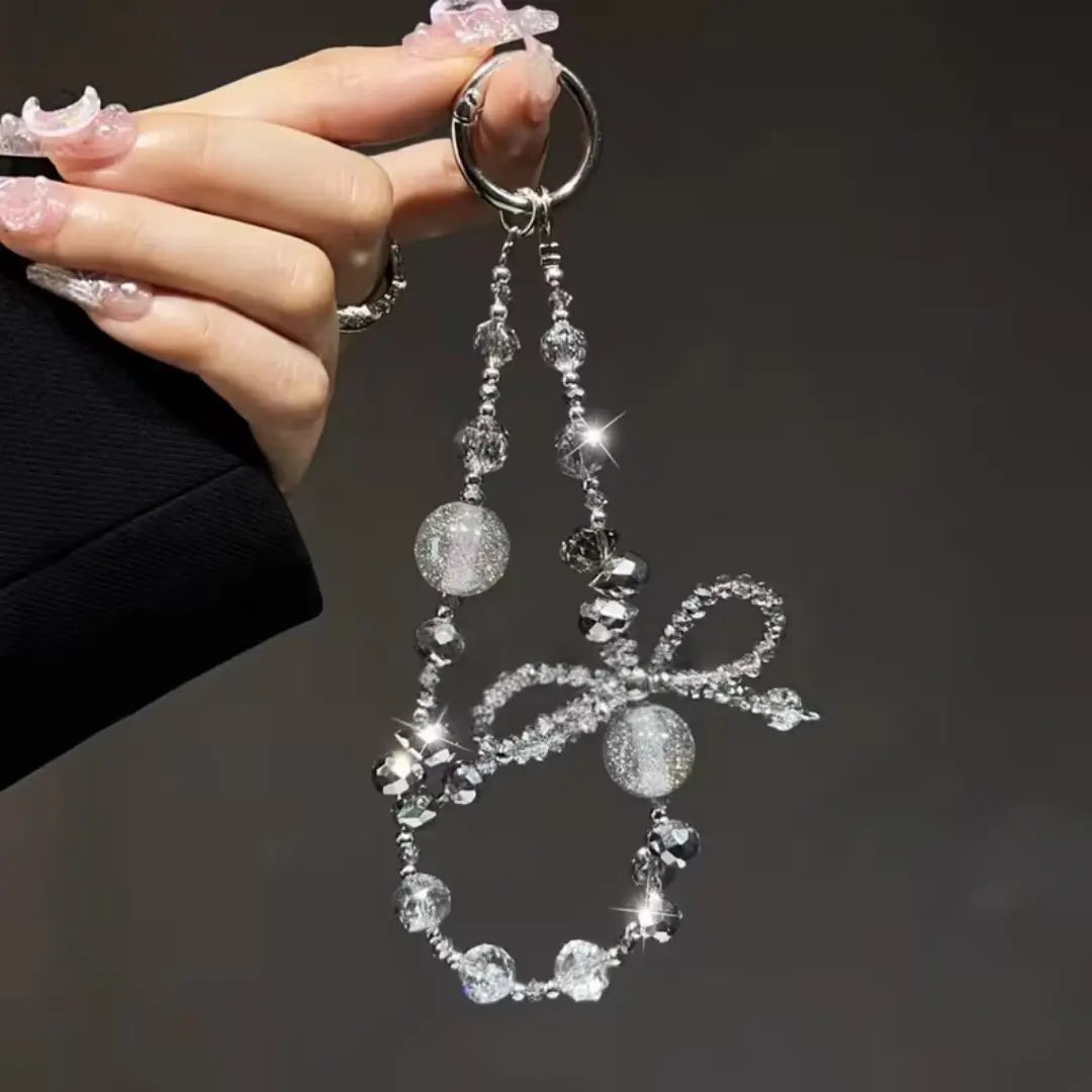 Silver crystal bow Kindle charm coquette aesthetic Kindle back accessory for readers
