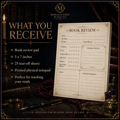 Cozy Fantasy Book Review Notepad – 5×7