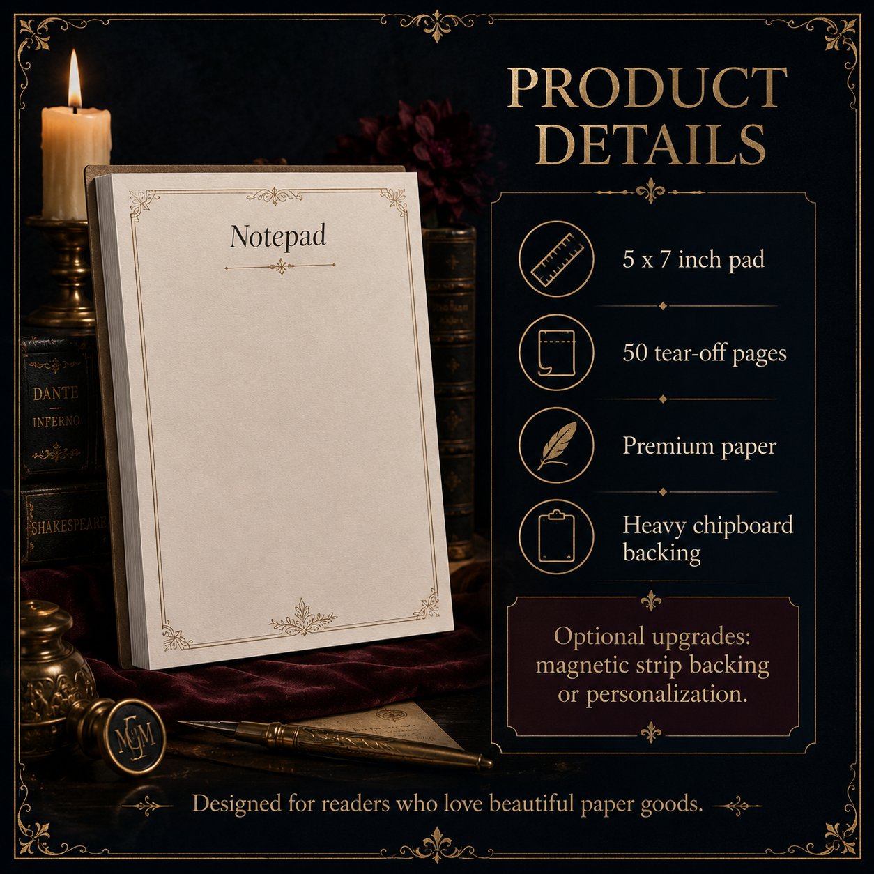 Cozy Fantasy Cat Notepad – 5×7