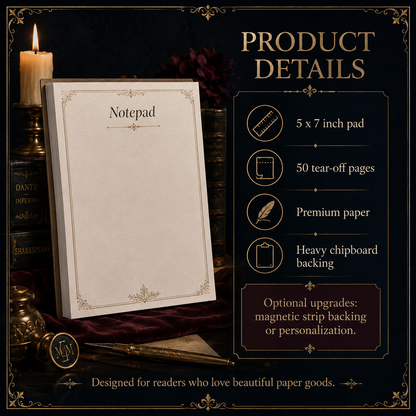 Cozy Fantasy Cat Notepad – 5×7