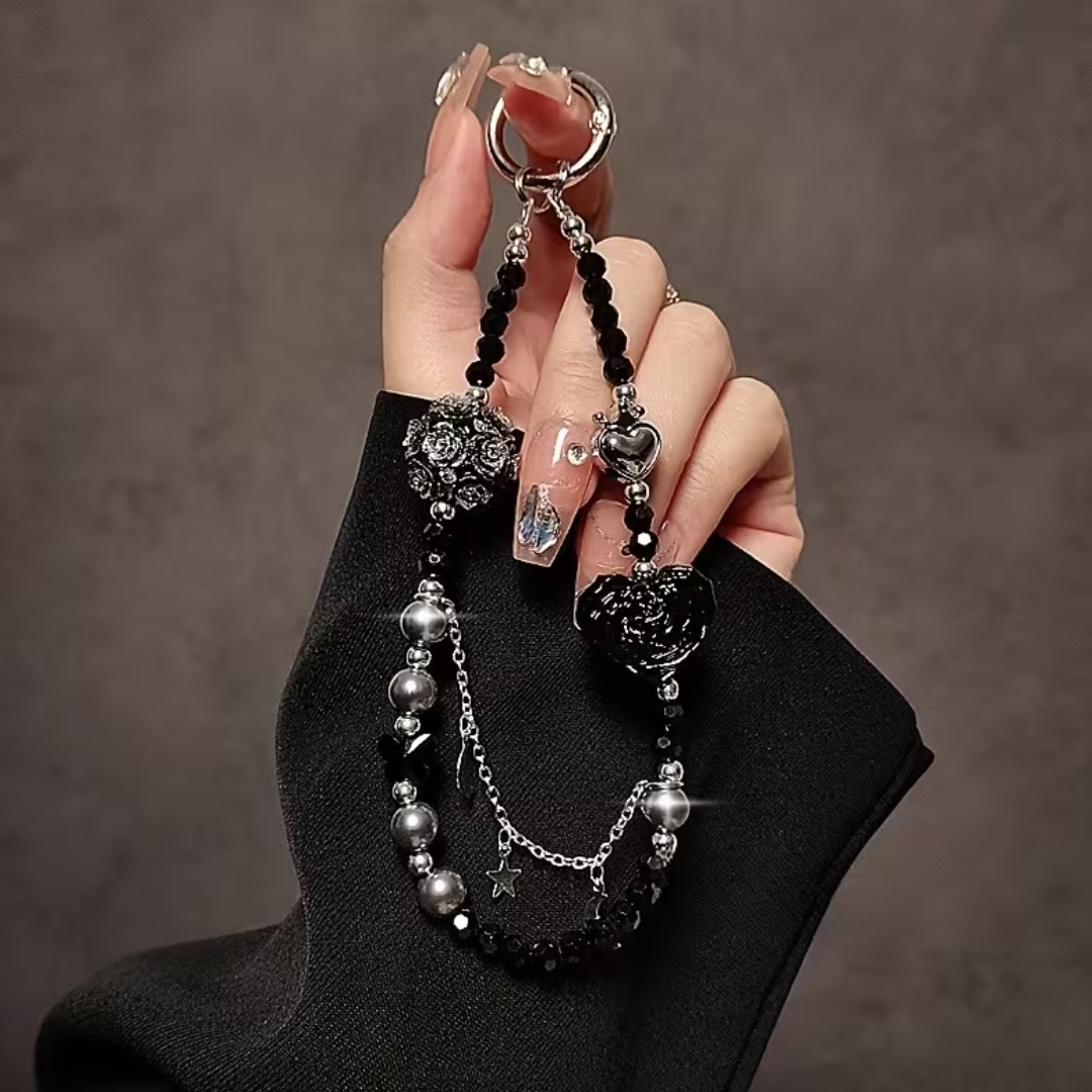 Black rose gothic Kindle charm dark romance aesthetic Kindle back accessory for readers