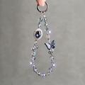Blue butterfly crystal Kindle charm elegant aesthetic Kindle back accessory for readers