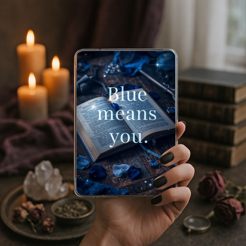 Blue means you Kindle insert dark romance fantasy bookish aesthetic for readers