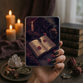 Dark romance spellbook Kindle insert gothic fantasy bookish aesthetic for readers