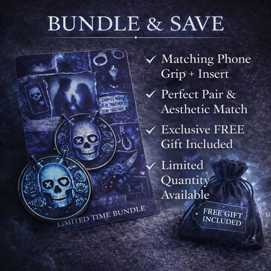 Dark romance Kindle bundle with matching skull MagSafe grip and gothic Kindle insert inspired by Lights Out