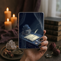 Midnight writing desk Kindle insert celestial fantasy bookish aesthetic for readers