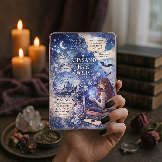 Starry night fae romance inspired Kindle insert for clear case
