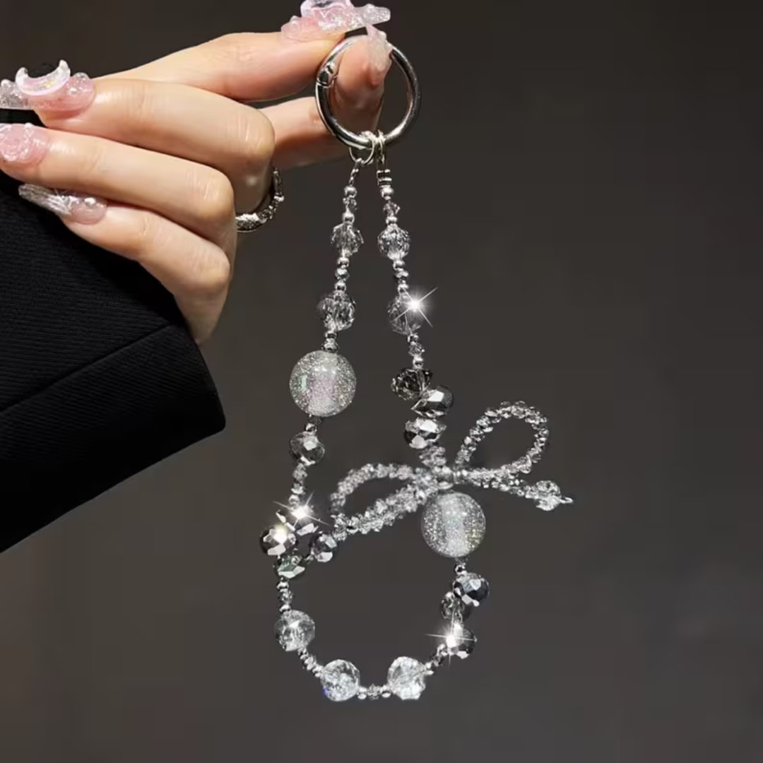 Silver crystal bow Kindle charm coquette aesthetic Kindle back accessory for readers