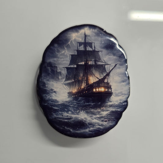 Stormy seas ship magnetic Kindle grip removable MagSafe reading holder for dark romance readers
